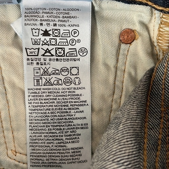 Levi’s Men’s Original Fit 501 Button Fly Straight Jeans Size 38 Dark Wash NEW - Picture 8 of 10